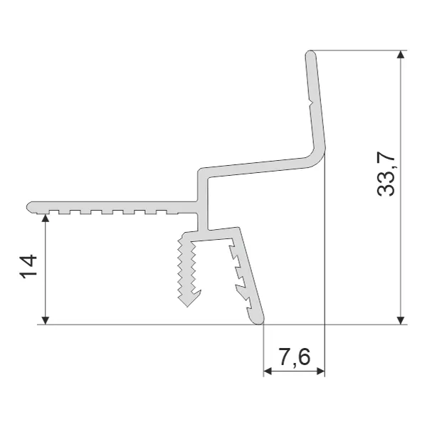 Теневой профиль для потолка ФЕСО из ГКЛ, 8 мм чёрный RAL 9005