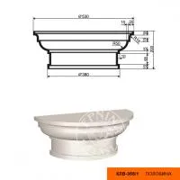 Капитель полуколонны LEPNINAPLAST КЛВ-355\1