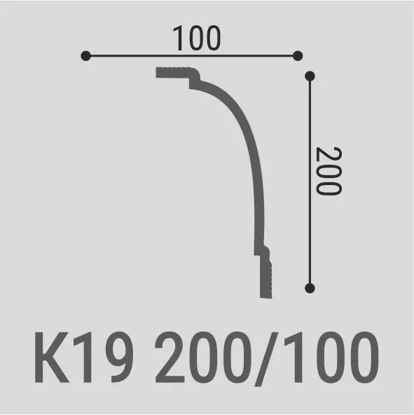Карниз потолочный Bello Deco К19 200/100