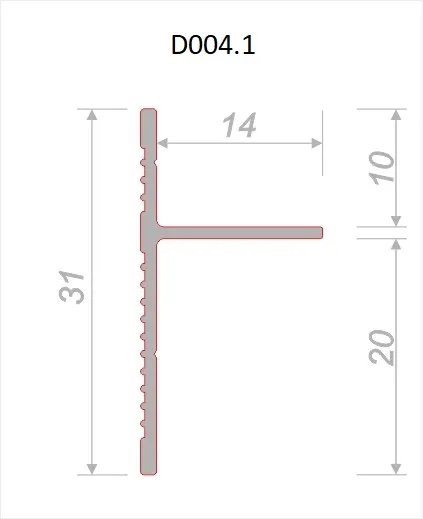 Универсальный теневой профиль D004.1A  Черный 