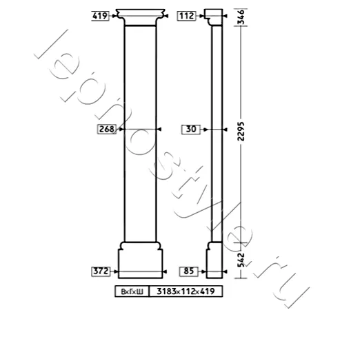 Пилястра комплект Европласт 1.20.303