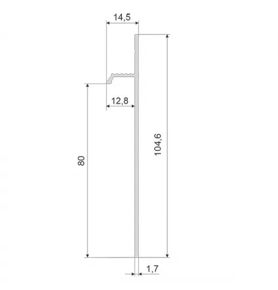 Скрытый профиль ФЕСО 80 мм RAL 9005 чёрный