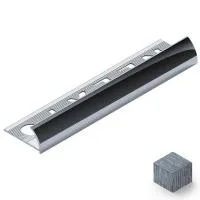 Профиль для плитки внешний 10 мм (серебро блестящее браш)