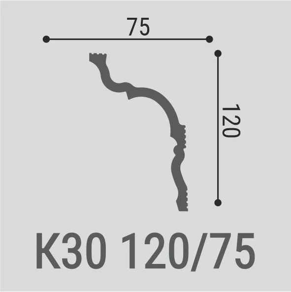 Карниз потолочный Bello Deco К30 120/75