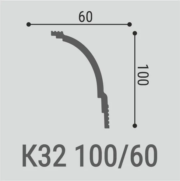Карниз потолочный Bello Deco К32 100/60