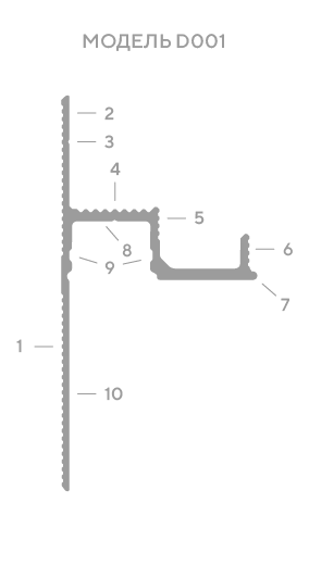 Универсальный теневой профиль Decaro D001 Черный
