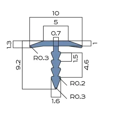 Т-образный профиль 10 мм NEEXY (золото блестящее)