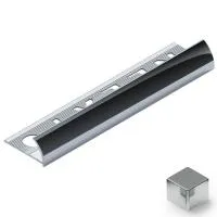 Профиль для плитки внешний 12мм (серебро блестящее)