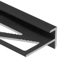 Профиль лестничный F-образный 10мм (черный матовый)