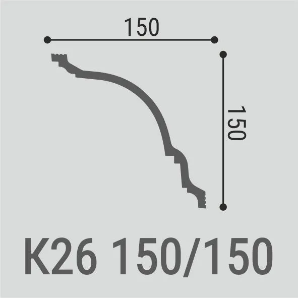 Карниз потолочный Bello Deco К26 150/150