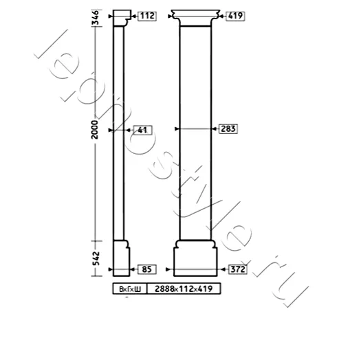 Пилястра комплект Европласт 1.20.302