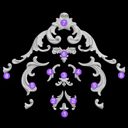 Орнамент из гипса Artpole SDT116N (накладной)