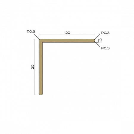 Защитный угол латунь 20x20 мм Neexy (антик медь светлая)