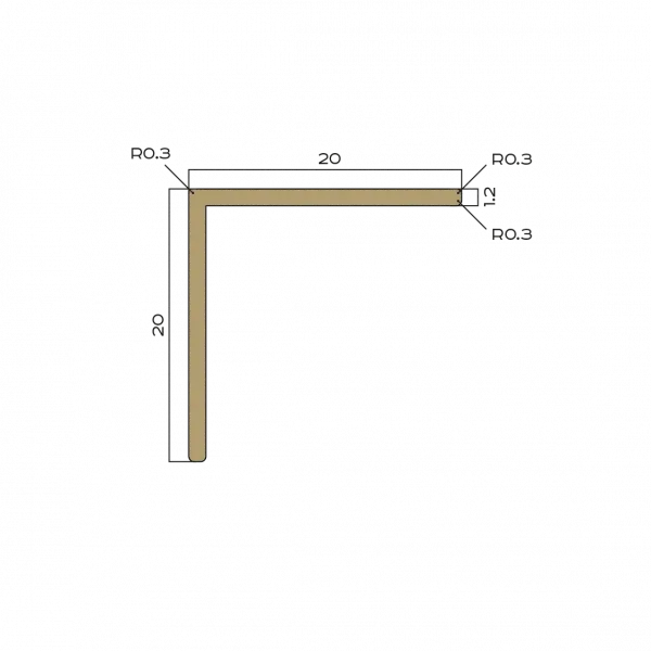 Защитный угол латунь 20x20 мм Neexy (латунь полированная)