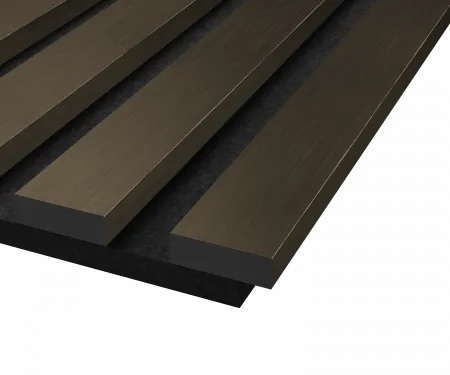 Комплект акуст.панелей, черный войлок, рейки ЭКОПОЛИМЕР шампань/2шт/600