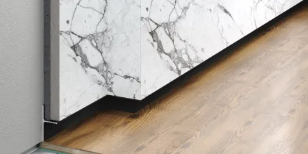 Теневой плинтус LACONISTIQ REVERSE 2.0 с кромкой 1.5мм., для панелей и керамогранита, Светлое золото