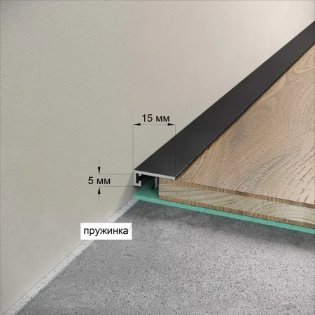 Микроплинтус LACONISTIQ micro 15 classic Чёрный матовый