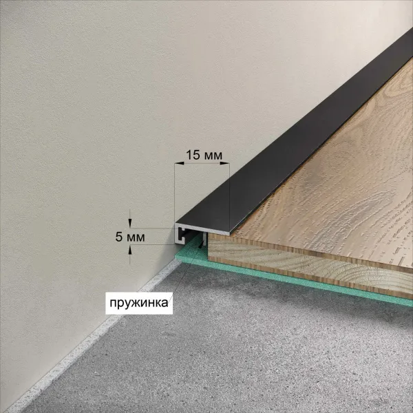 Микроплинтус LACONISTIQ micro 15 classic Чёрный муар