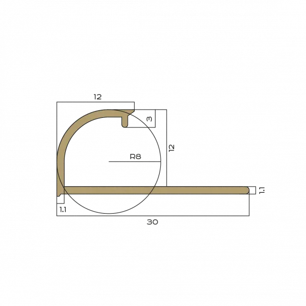 Профиль для плитки внешний 12 мм Neexy (антик бронза светлая)