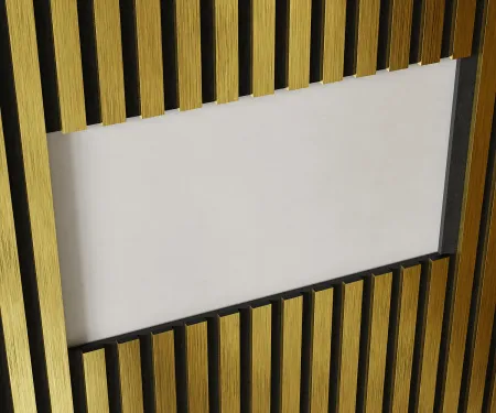 Комплект акуст.панелей, черный войлок, рейки ЭКОПОЛИМЕР золото матовое/2шт/600