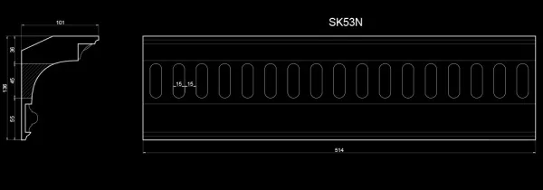 Карниз потолочный вентиляционный Artpole SK53N