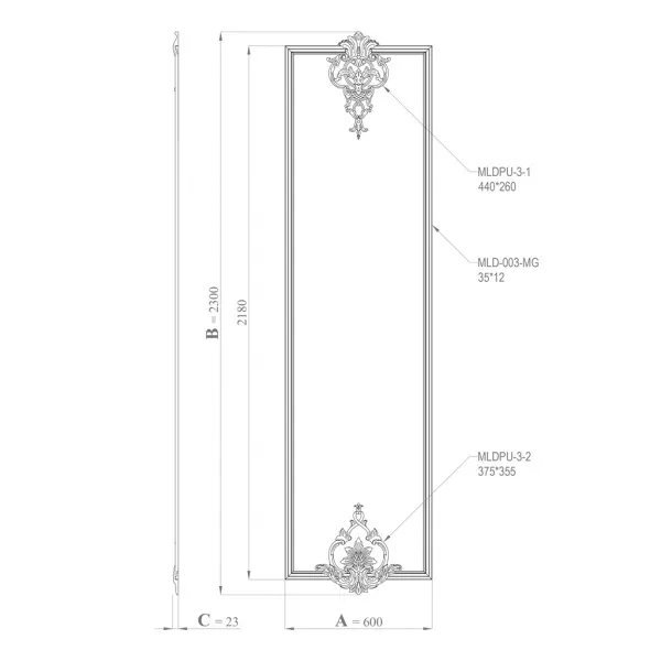 Комплект лепного декора STAVROS  CPU-1-2
