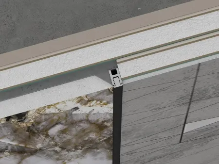 Теневая рейка LACONISTIQ DUAL mini, под панели и керамог. Светлое золото