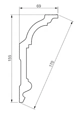 Карниз потолочный GLANZEPOL GP71