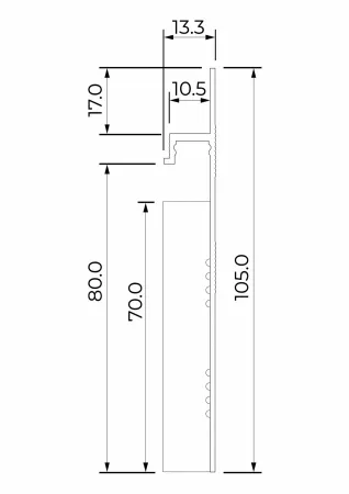 Скрытый плинтус / Теневой профиль Ликорн Чёрный С-04.2.3