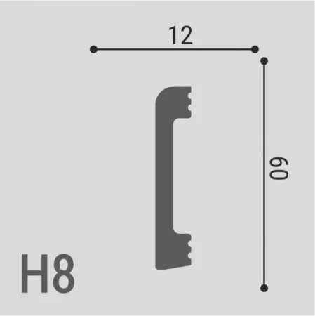 Плинтус напольный Де-Багет Н 8 60/12
