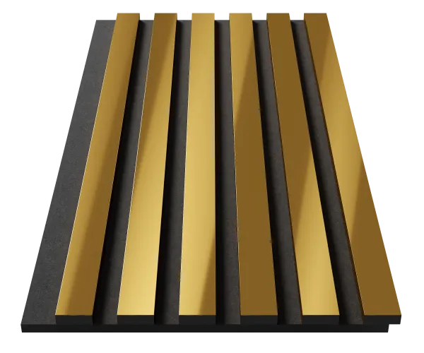 Комплект акуст.панелей, черный войлок, рейки ЭКОПОЛИМЕР желтое золото/2шт/600