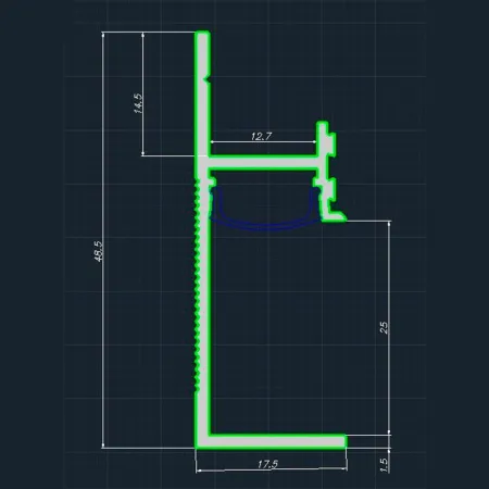 Теневой плинтус скрытого монтажа Pro Design 7210 Анодированный