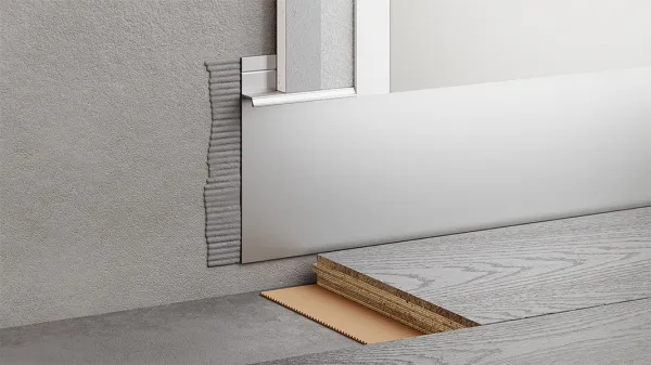 Скрытый плинтус ФЕСО 35-59-63 серебристый без покрытия