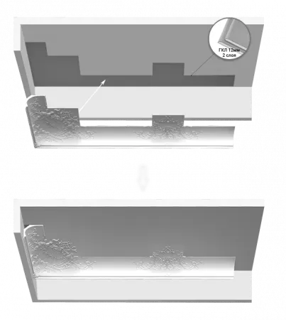 Карниз потолочный гипсовый Artpole SK221L
