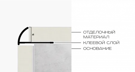 Профиль для плитки внешний гибкий 10мм (белый муар)