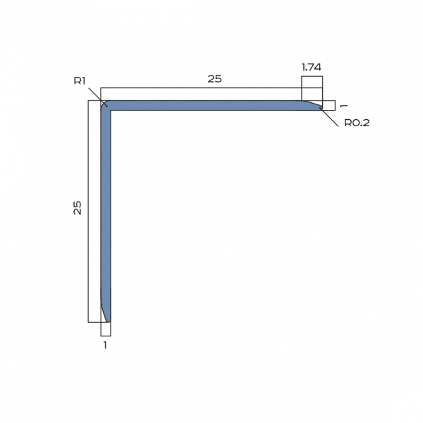 Защитный угол 25мм х 25мм NEEXY (шампань матовая) 