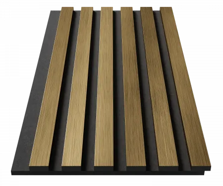 Комплект акуст.панелей, черный войлок, рейки ЭКОПОЛИМЕР золото матовое/2шт/600