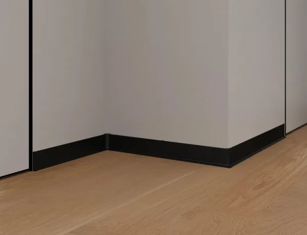 Плинтус алюминиевый LACONISTIQ Adhesive 62мм Черный матовый