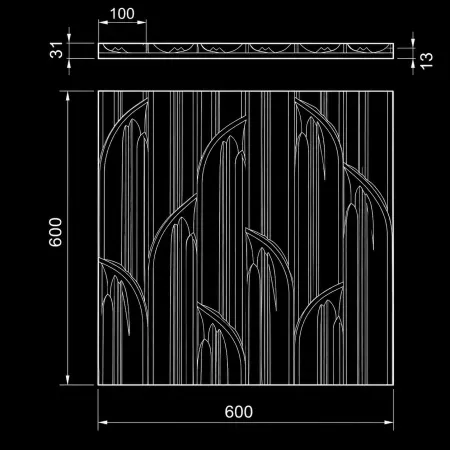 Гипсовая 3D панель Artpole PALMETTE 1