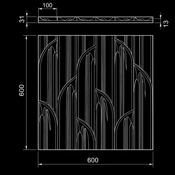 Гипсовая 3D панель Artpole PALMETTE 1