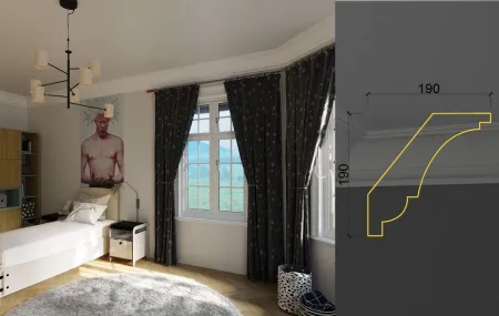 Карниз потолочный гипсовый Deco Line KT-71