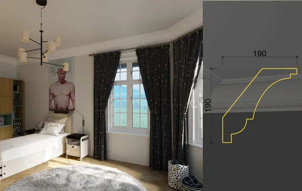 Карниз потолочный гипсовый Deco Line KT-71