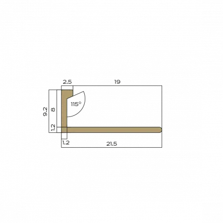 Профиль L-образный латунь 8мм NEEXY (антик медь светлая)