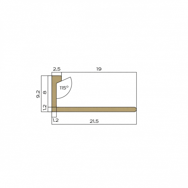 Профиль L-образный латунь 8мм NEEXY (латунь брашированная)