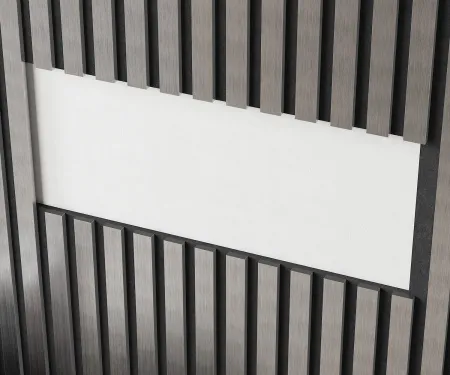 Комплект акуст.панелей, черный войлок, рейки ЭКОПОЛИМЕР хром матовый/2шт/600