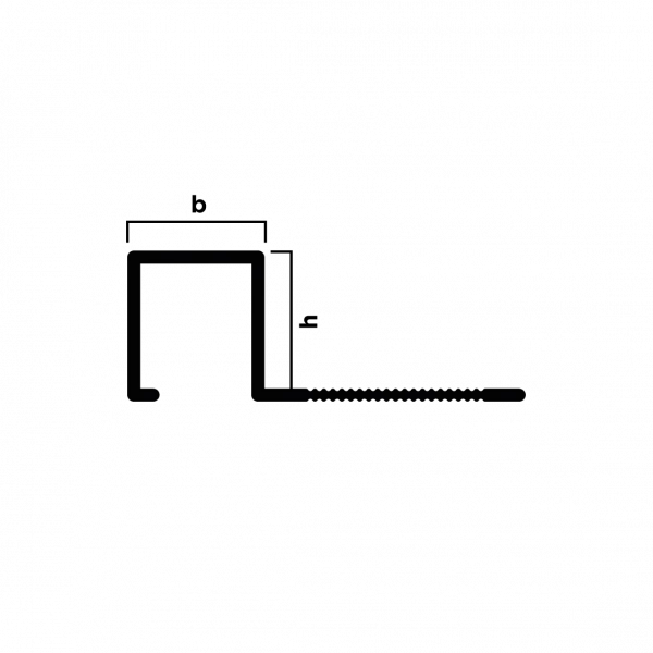 Профиль для плитки внешний P 10мм х 10мм (черный матовый)