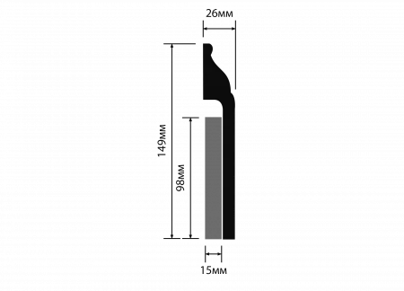 Плинтус напольный HIWOOD B150