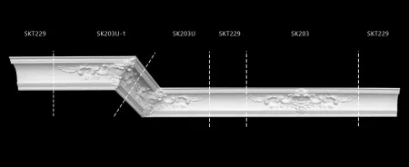 Карниз потолочный гипсовый Artpole SK203U-1