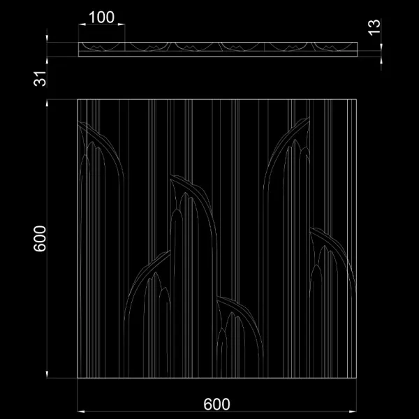 Гипсовая 3D панель Artpole PALMETTE 2