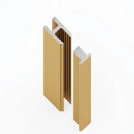 Теневая рейка LACONISTIQ DUAL mini, под панели и керамог. Светлое золото